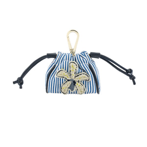 White Orchid Mini Pouch Blue