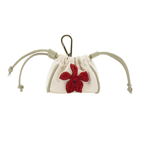 Burgundy Orchid Mini Pouch Ivory