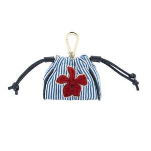 BURGUNDY ORCHID MINI POUCH BLUE