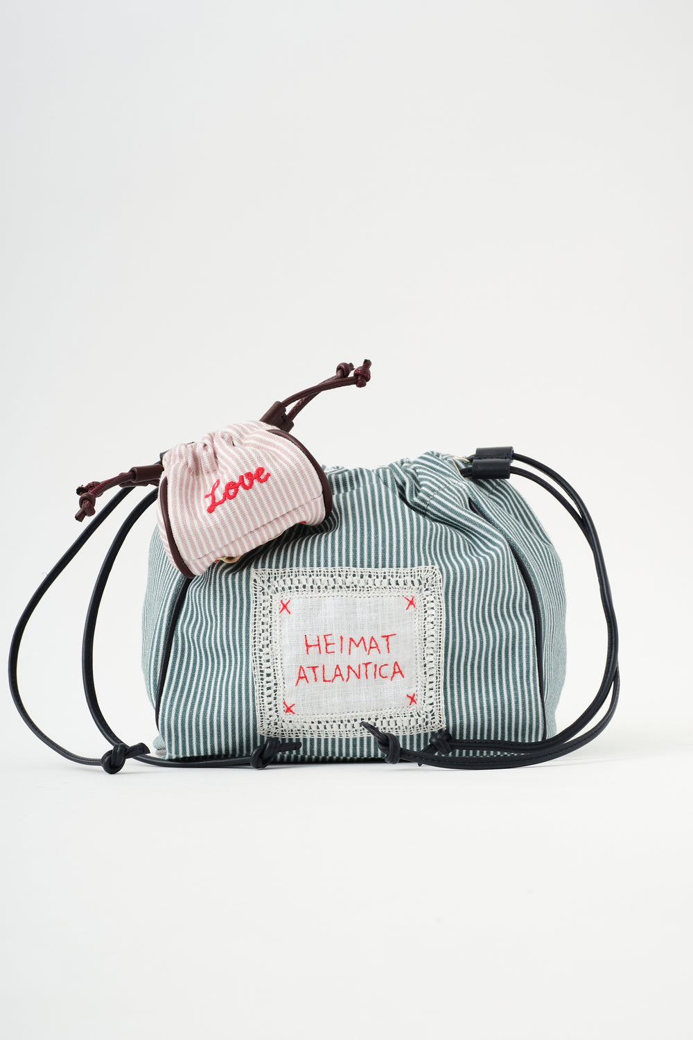 Mini Pouch Stripes Mauve “Je T’aime”