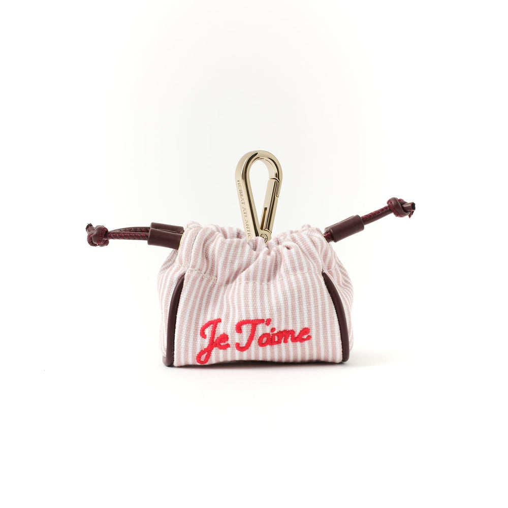 Mini Pouch Stripes Mauve “Je T’aime”