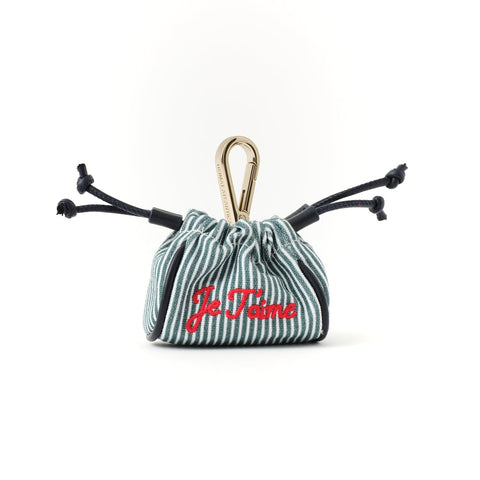 Mini Pouch Stripes Blue “Je T’aime”