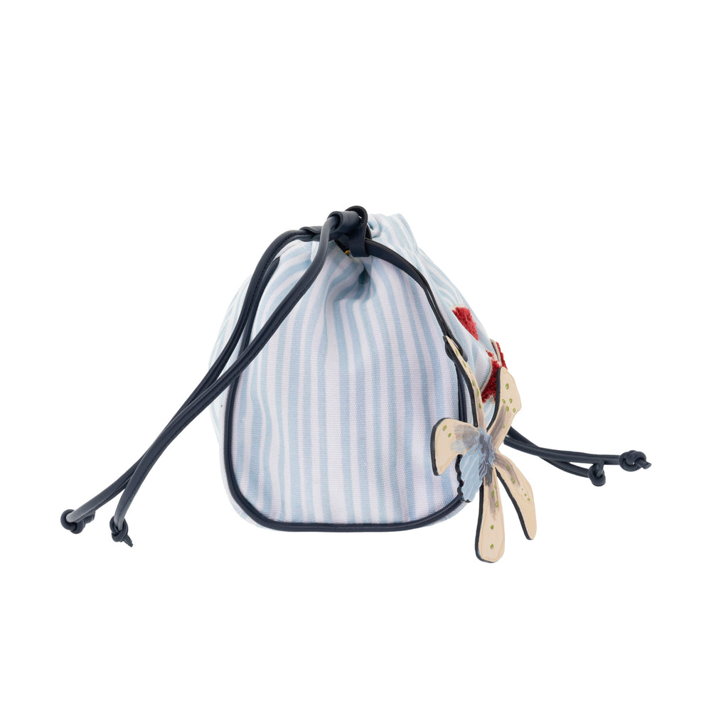 Pouch Hand Painted Blue "The Grand Tour"