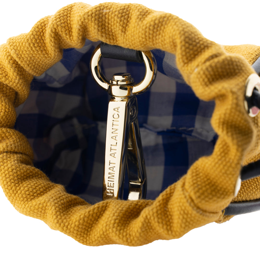 Burgundy Orchid Mini Pouch Mustard