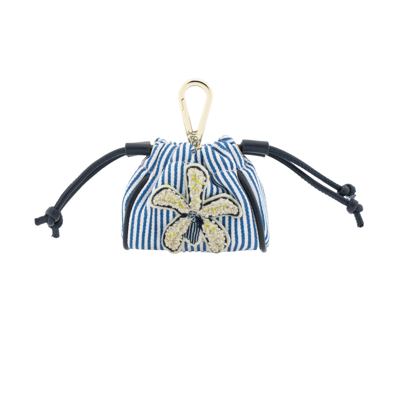 White Orchid Mini Pouch Blue