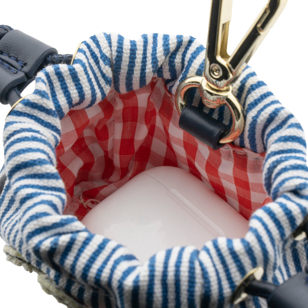 White Orchid Mini Pouch Blue