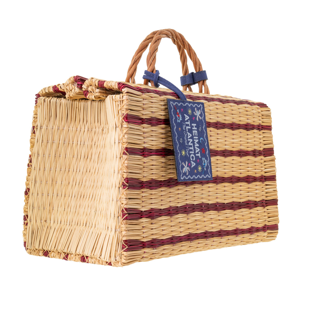 Beach Basket Burgundy "The Grand Tour"