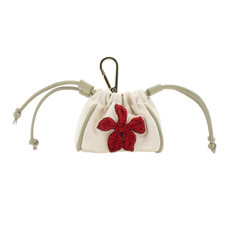 Burgundy Orchid Mini Pouch Ivory