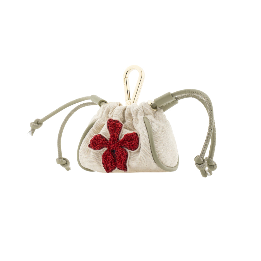 Burgundy Orchid Mini Pouch Ivory