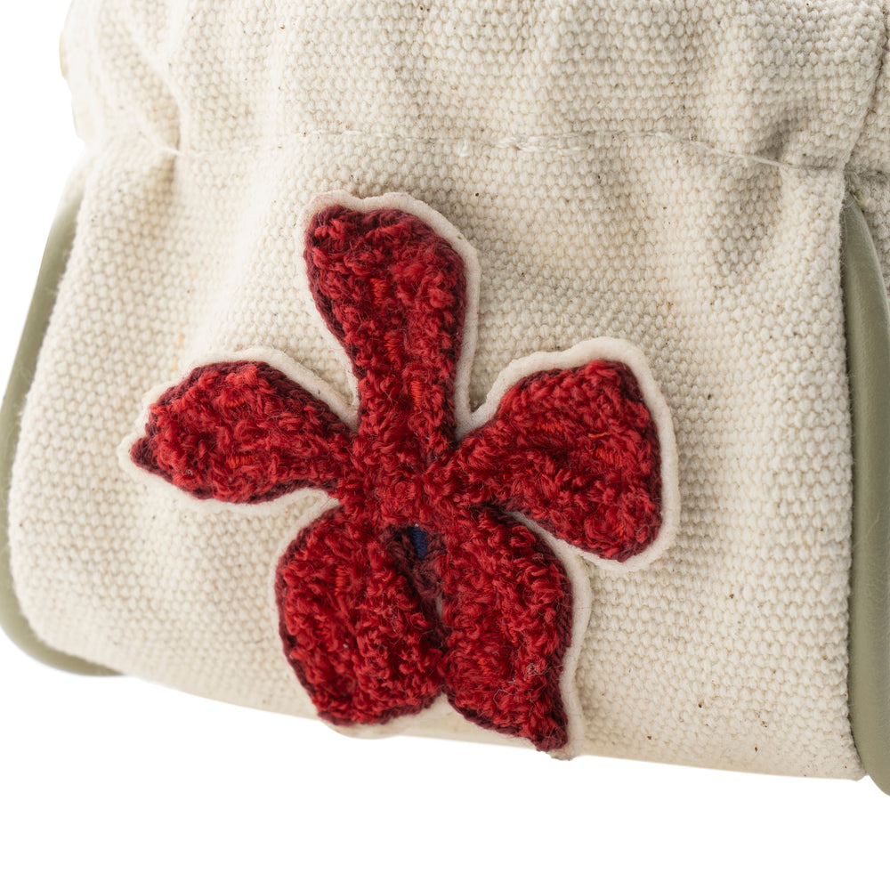 Burgundy Orchid Mini Pouch Ivory