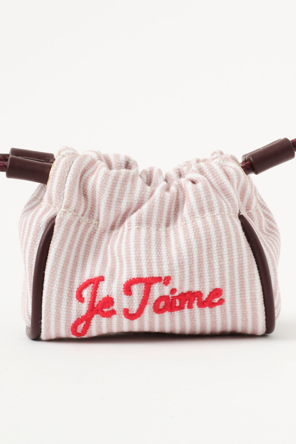 Mini Pouch Stripes Mauve “Je T’aime”