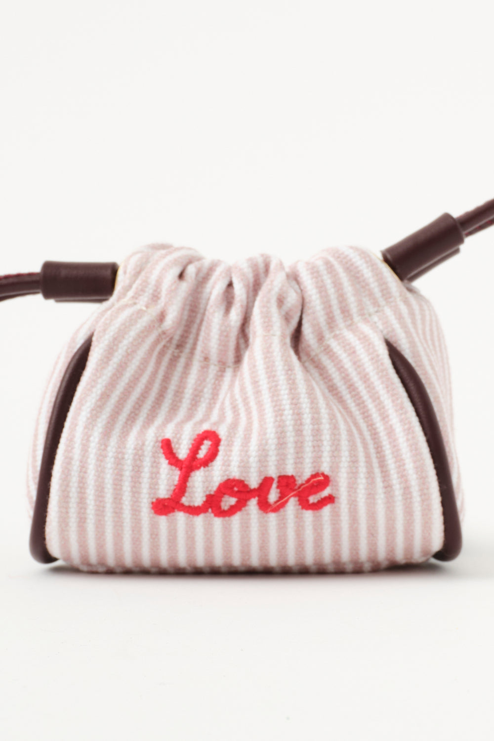 Mini Pouch Stripes Mauve “Love”