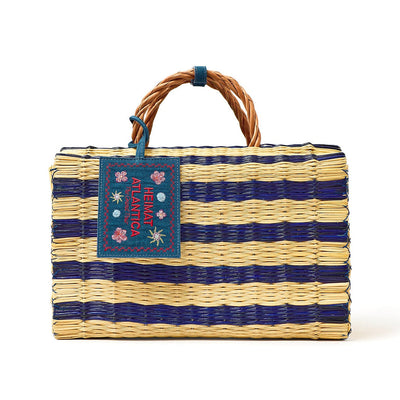 Beach Basket Blue Stripes "The Grand Tour"