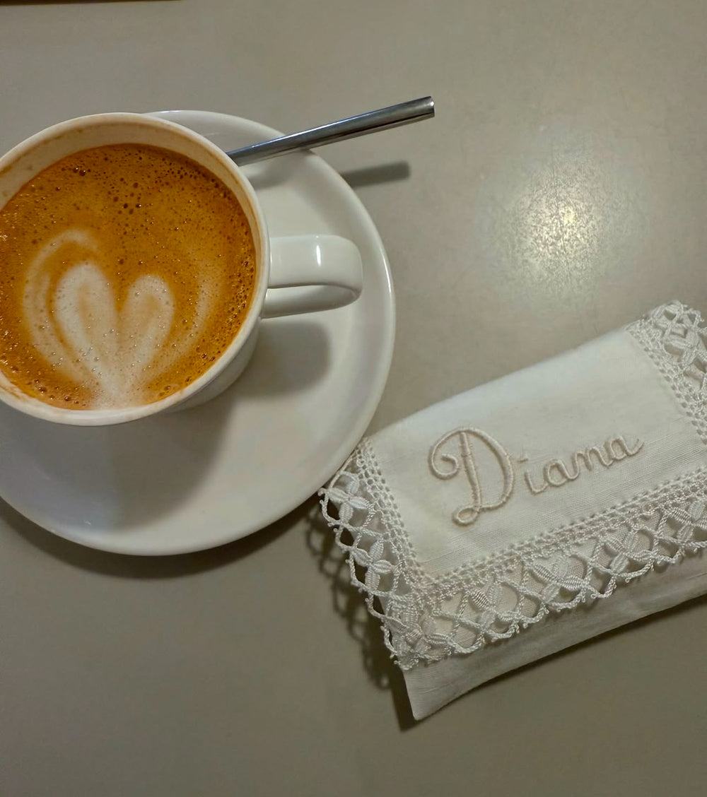 "Camariñas" Jewel Pouch  – Embroidered in White