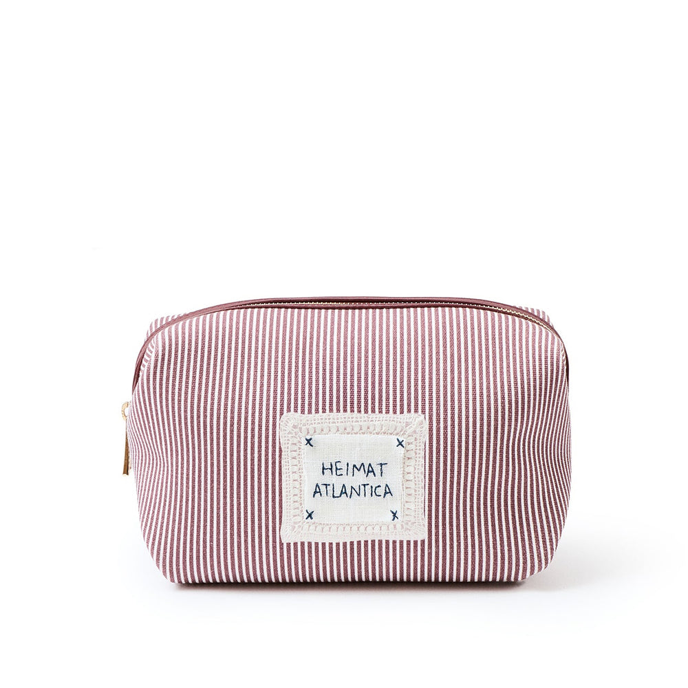 Beauty Case Burgundy Stripe "Camariñas" Large