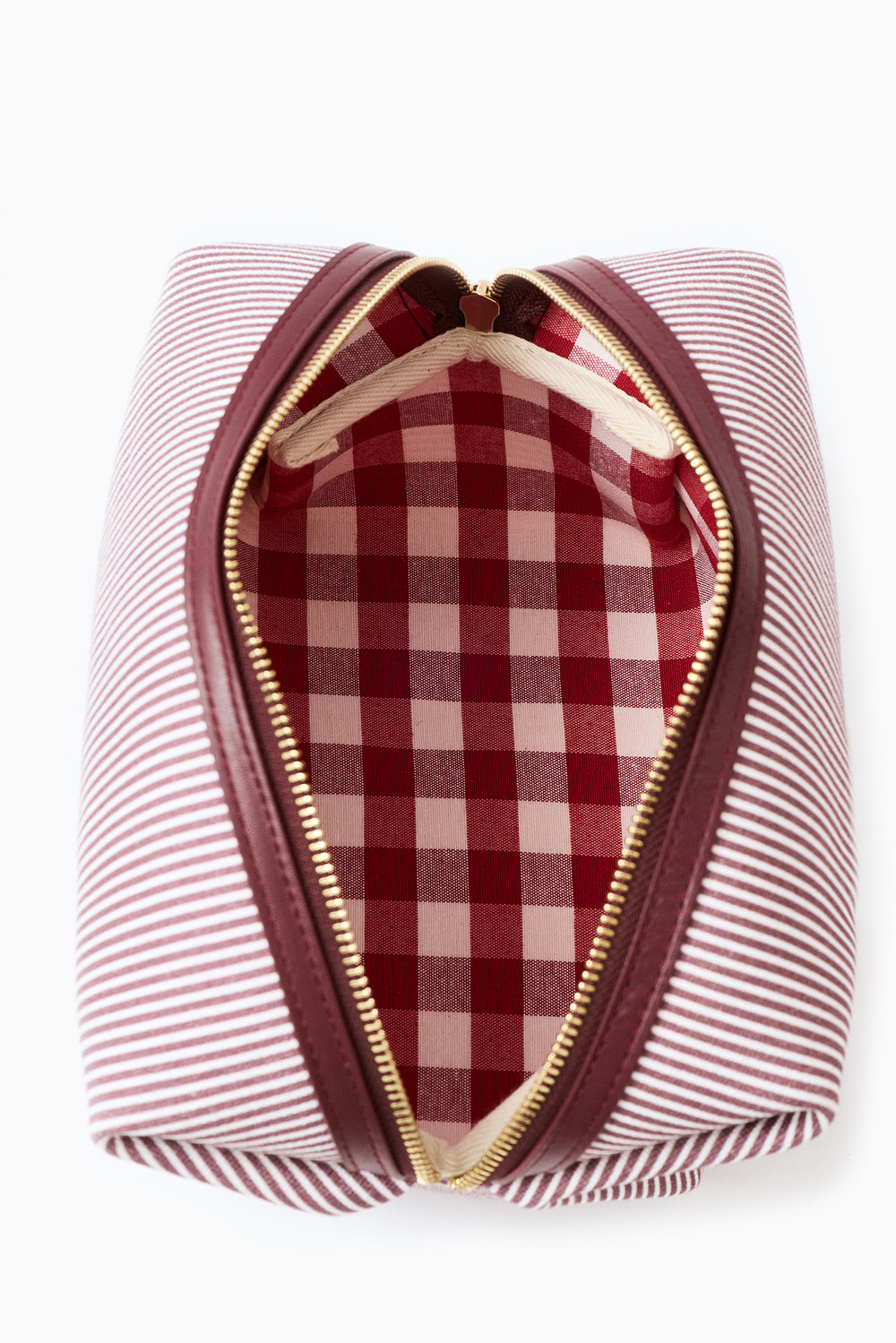 Beauty Case Burgundy Stripe "Camariñas" Large