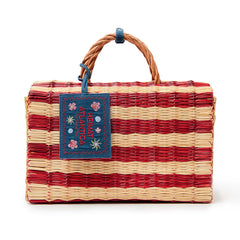 Beach Basket Red Stripes "The Grand Tour"