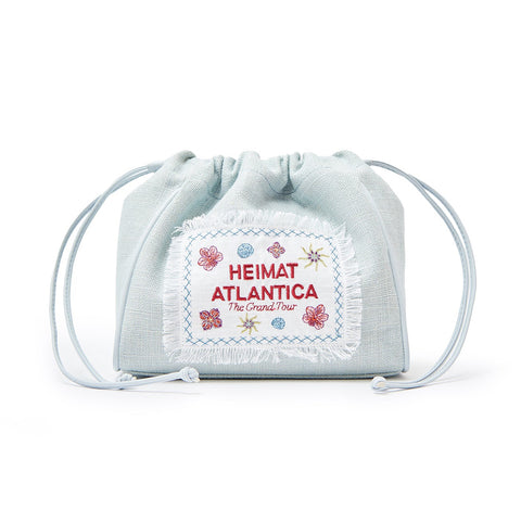 Pouch Linen Ice Blue with Strap 