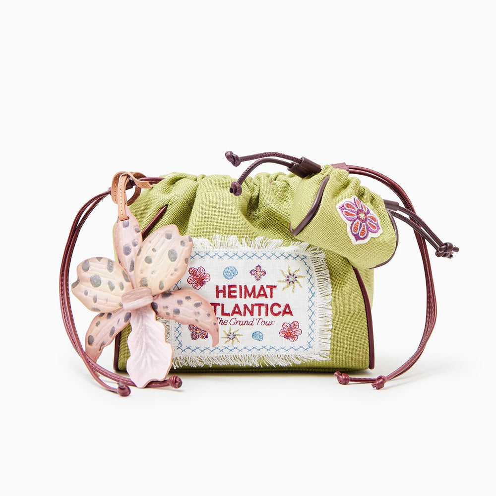 Pouch Linen Lime with Strap "The Grand Tour"