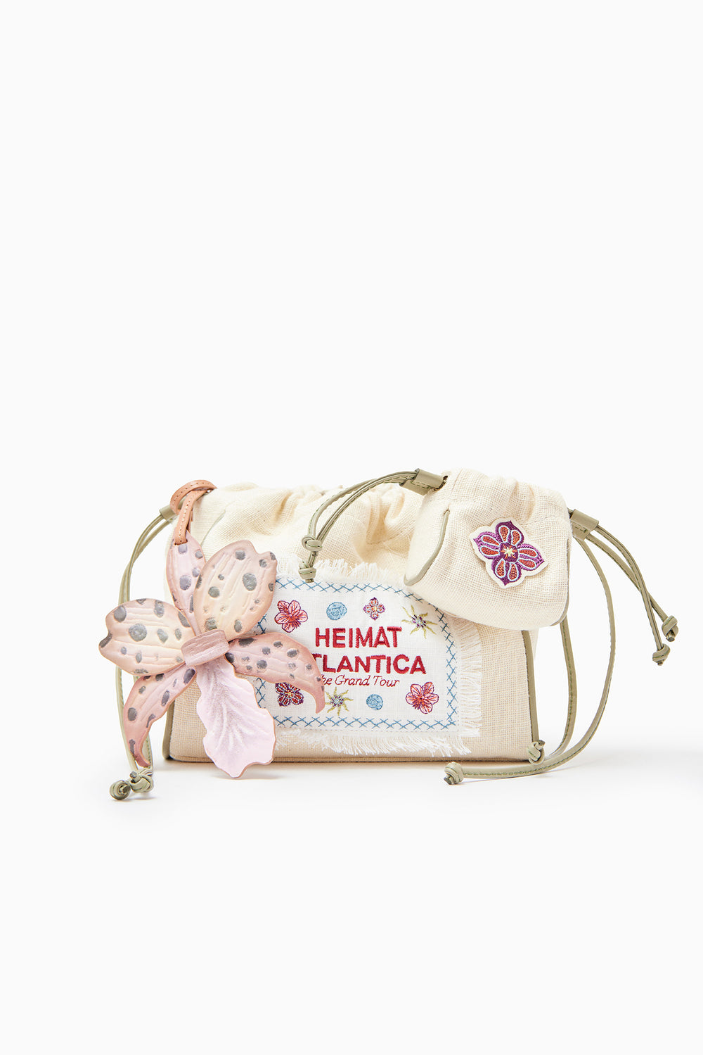 Pouch Linen Cream with Strap "The Grand Tour"