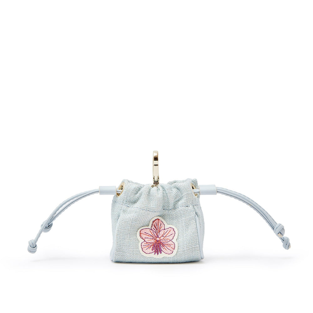 Mini Pouch Light Blue Linen "The Grand Tour"