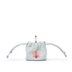 Mini Pouch Light Blue Linen "The Grand Tour"