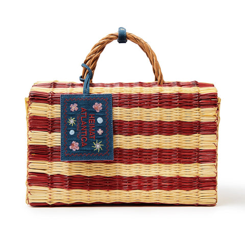 Beach Basket Red Stripes 