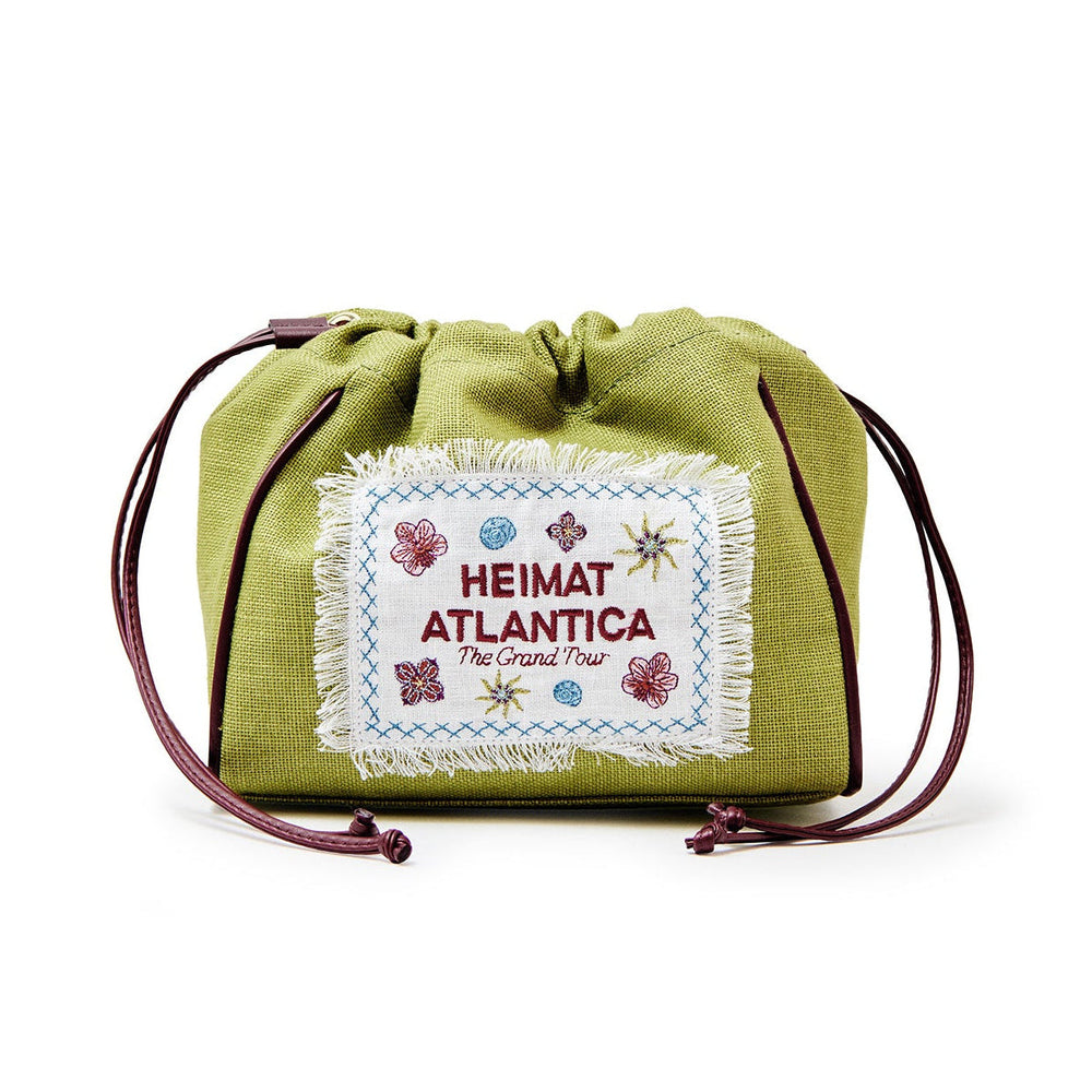 Pouch Linen Lime with Strap "The Grand Tour"