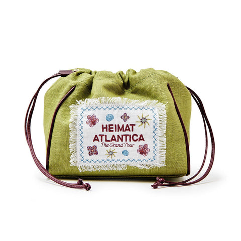 Pouch Linen Lime with Strap 