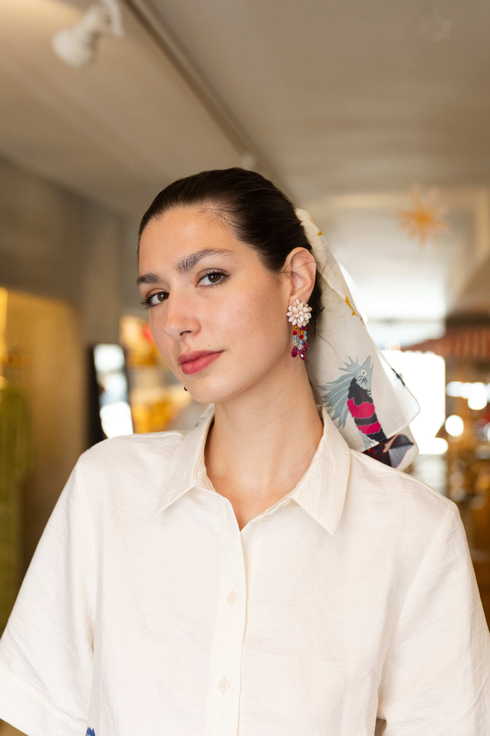 Headscarf Ivory "The Grand Tour"