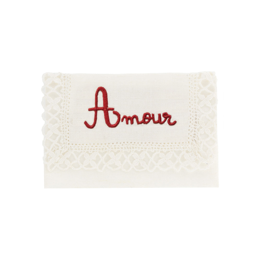 "Camariñas" Jewel Pouch Amour – Embroidered in Red