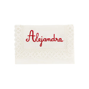 "Camariñas" card holder – Embroidered in Red