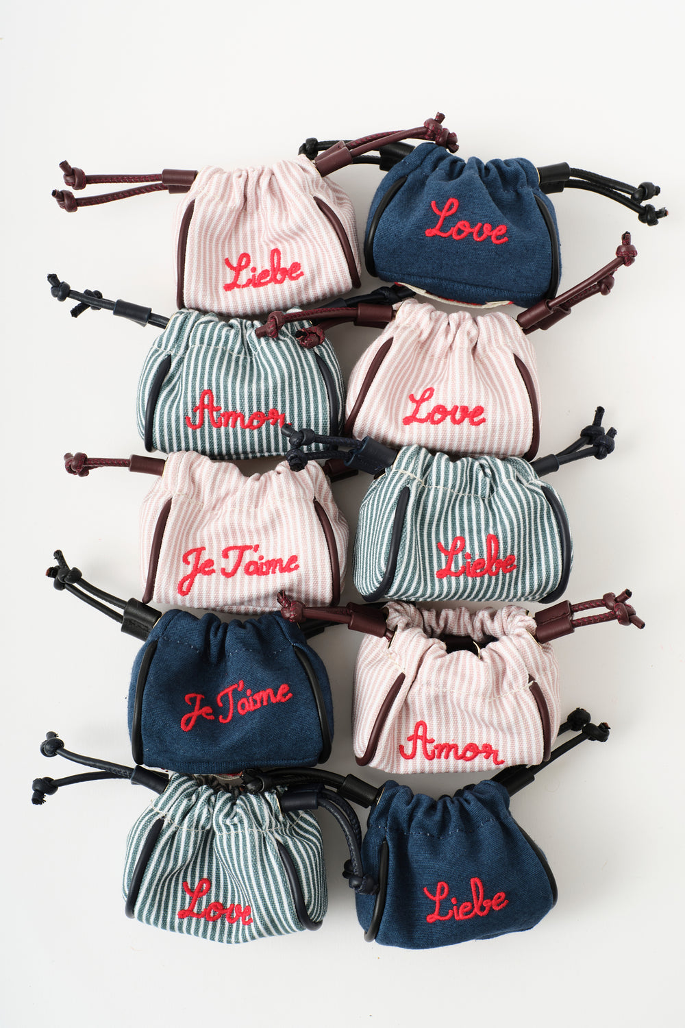 Mini Pouch Stripes Blue “Amor”