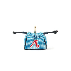 Your Initial Mini Pouch Blue Stripes