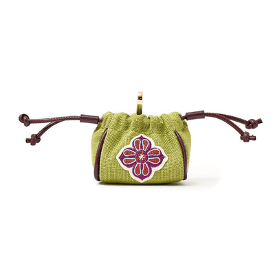 Mini Pouch Green Linen "The Grand Tour"