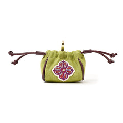 Mini Pouch Green Linen "The Grand Tour"