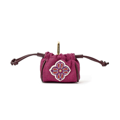 Mini Pouch Plum Linen "The Grand Tour"