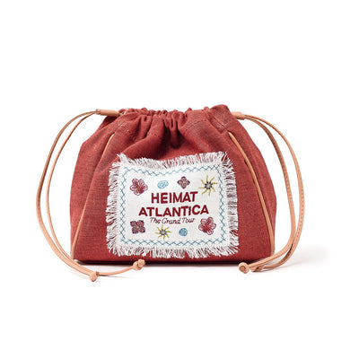 Pouch Linen Terracotta with Strap "The Grand Tour"