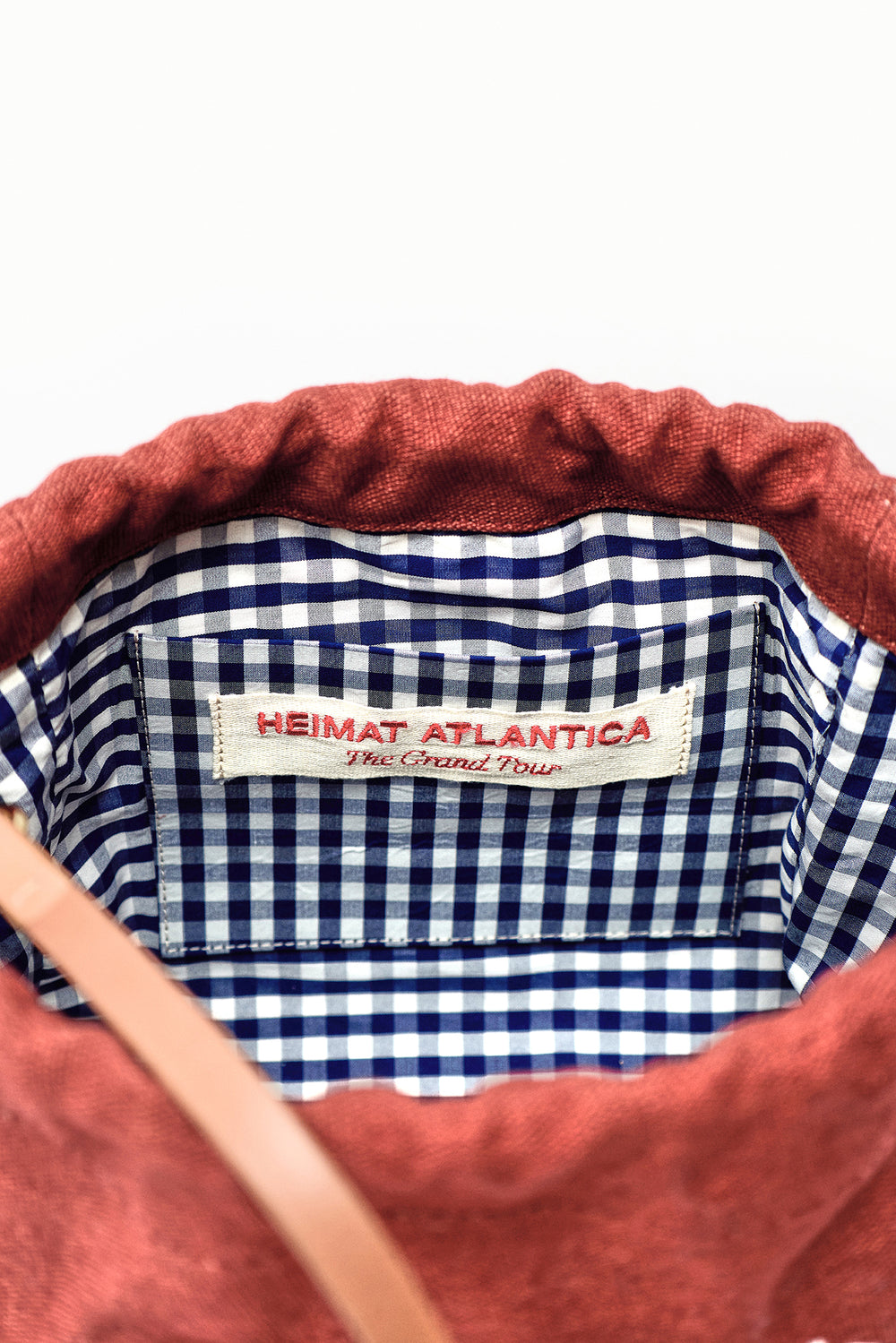 Pouch Linen Terracotta with Strap "The Grand Tour"