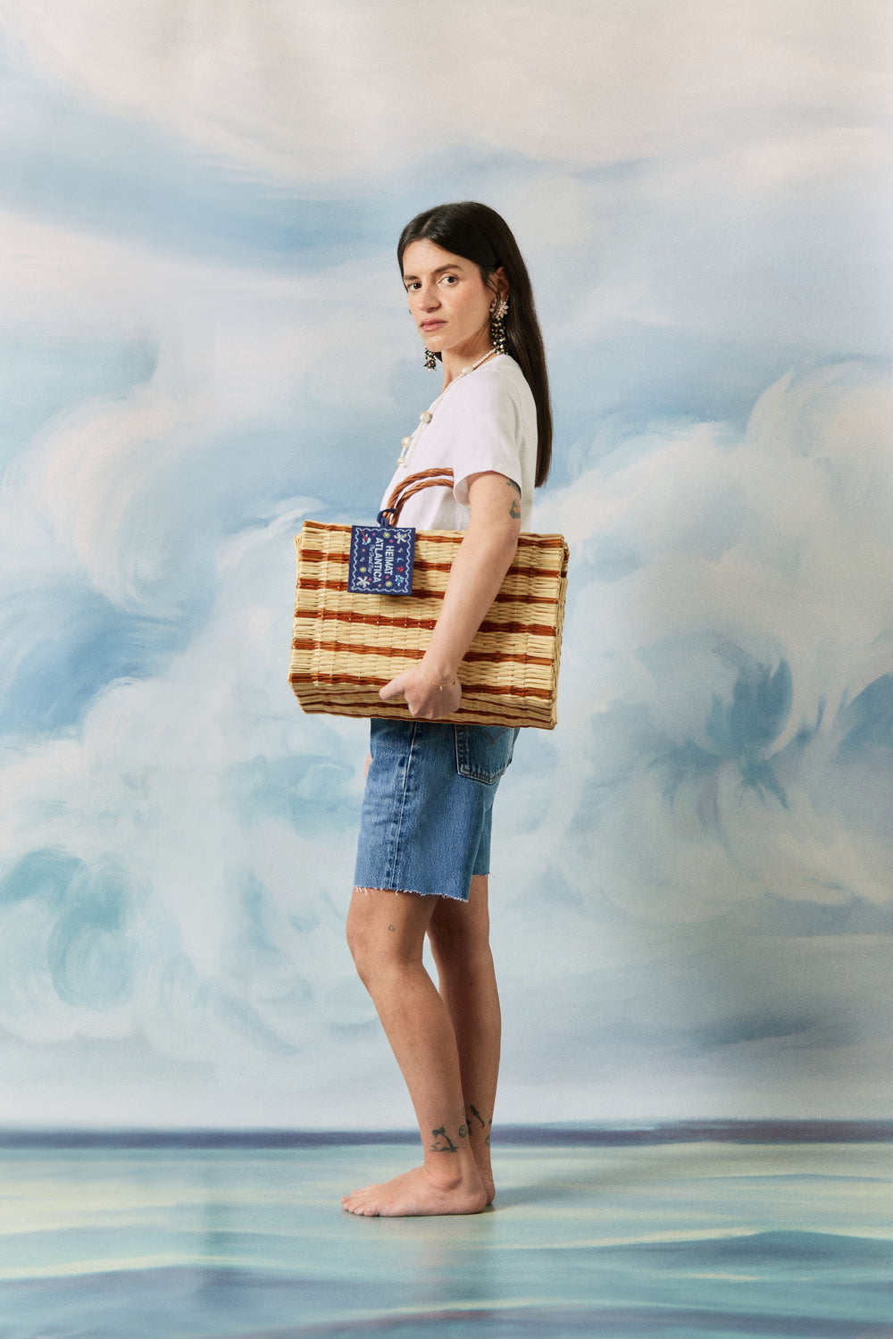 Beach Basket Mustard "The Grand Tour"