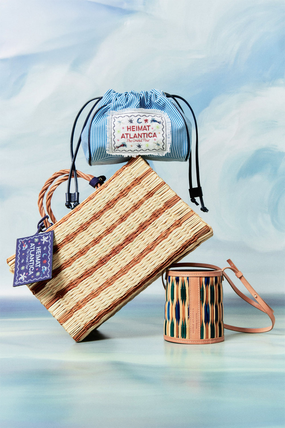 Beach Basket Mustard "The Grand Tour"