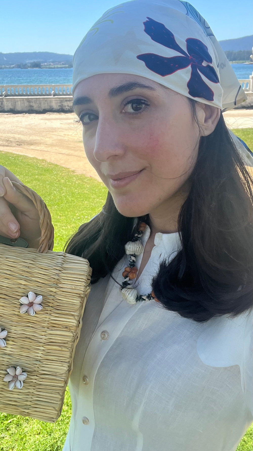 Headscarf Ivory "The Grand Tour"