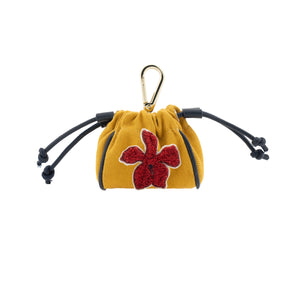 Burgundy Orchid Mini Pouch Mustard