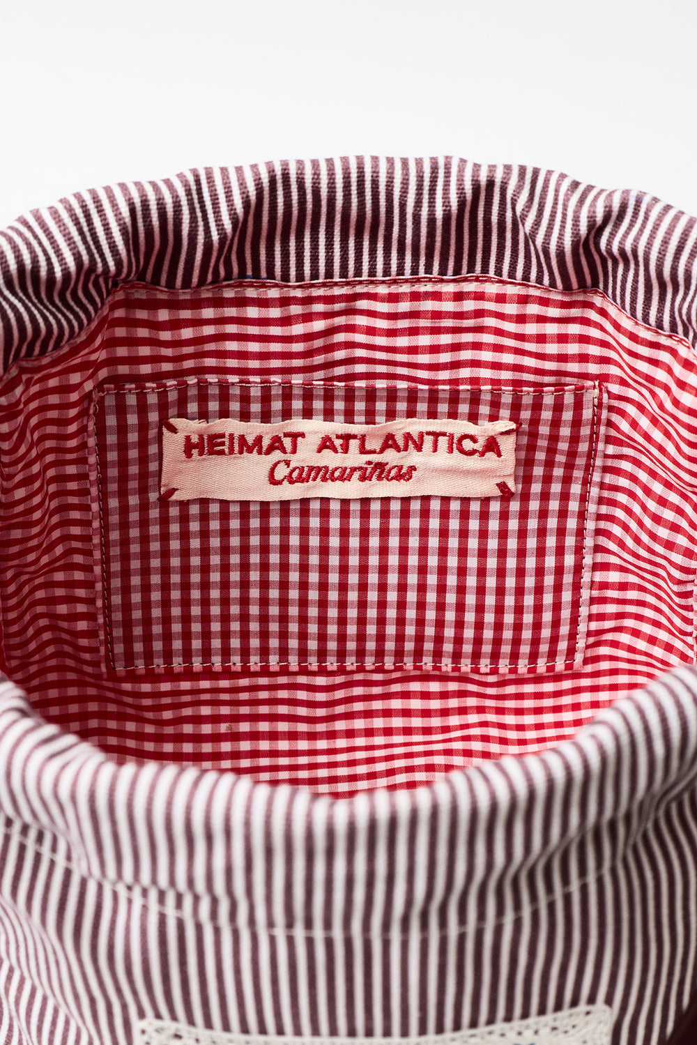 Pouch Burgundy Stripes "Camariñas" With strap