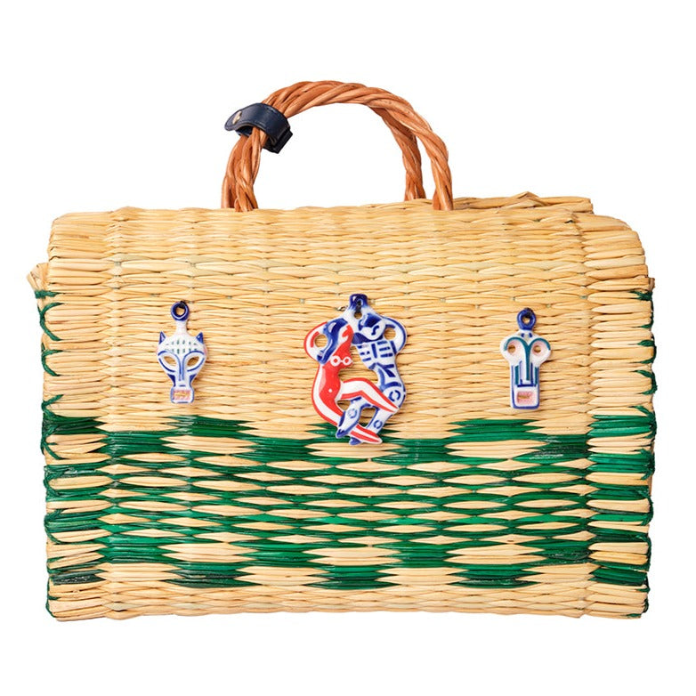Chacha large green basket bag - exclusivo online