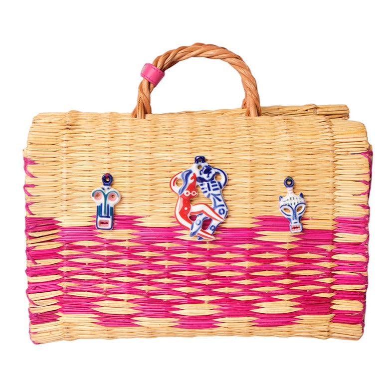 Chacha large pink magenta basket bag - exclusive online